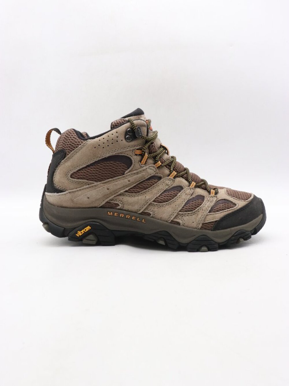 Merrell Moab 3 Mid Hiking Boots Mens 9.5 Walnut Brown Suede Vibram Trail J035869